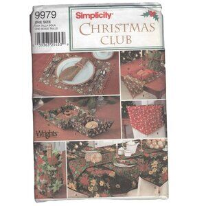 Simplicity 9979 Christmas Club Holiday Home Decor Sewing Pattern Uncut 2001